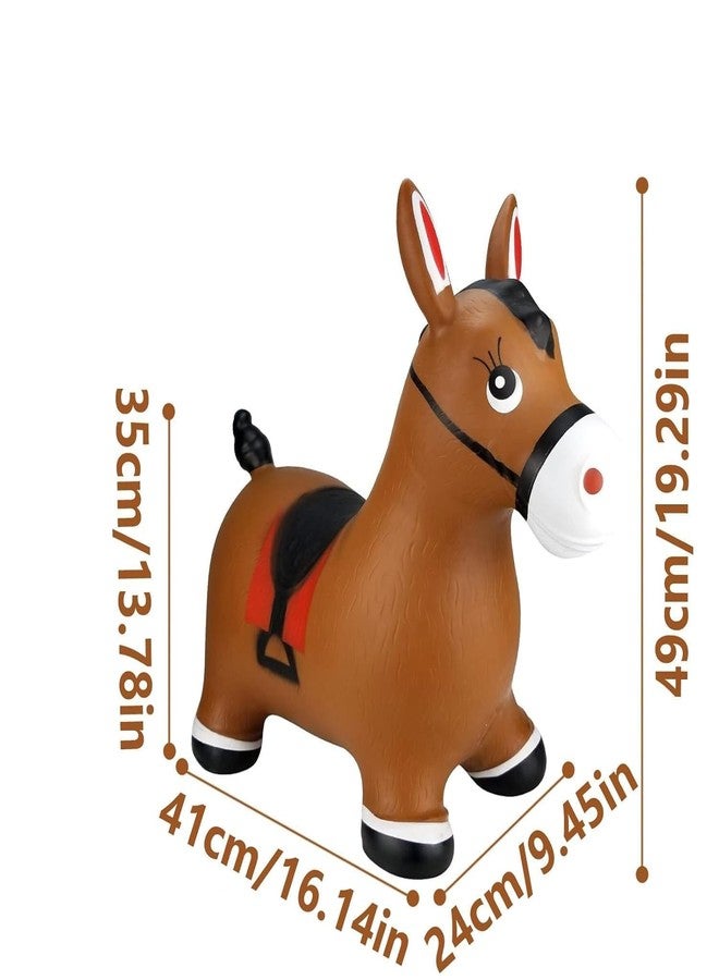 Rexez Inflatable Jumping Horse Toy with Air Pump - Bouncy Ride-On Hopper for Kids, Durable PVC Jumping Animal for Indoor & Outdoor Play - Image 3