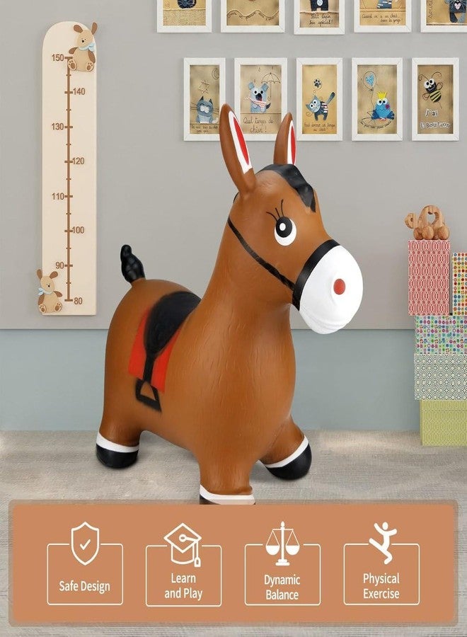 Rexez Inflatable Jumping Horse Toy with Air Pump - Bouncy Ride-On Hopper for Kids, Durable PVC Jumping Animal for Indoor & Outdoor Play - Image 4