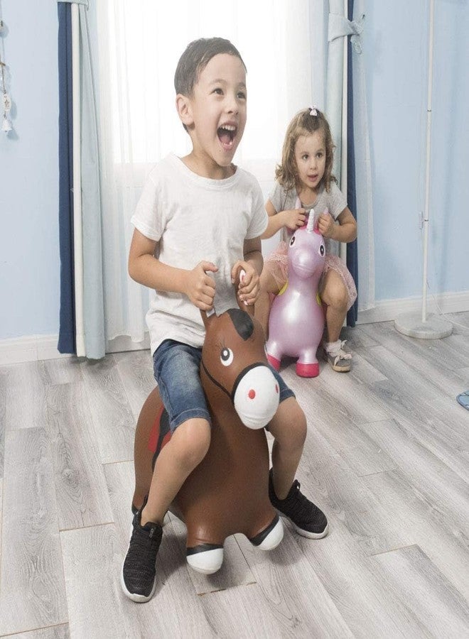 Rexez Inflatable Jumping Horse Toy with Air Pump - Bouncy Ride-On Hopper for Kids, Durable PVC Jumping Animal for Indoor & Outdoor Play - Image 2