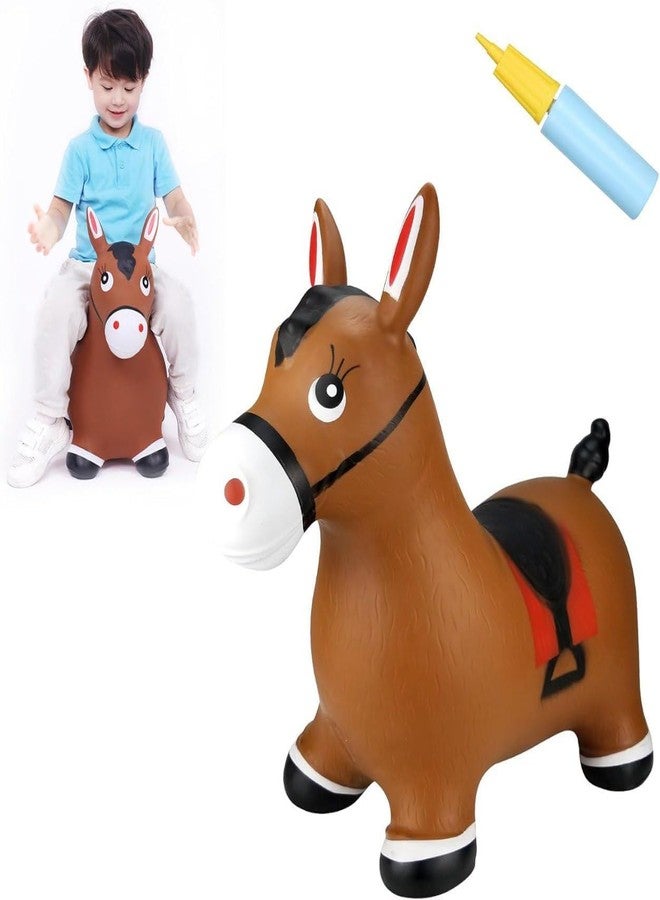 Rexez Inflatable Jumping Horse Toy with Air Pump - Bouncy Ride-On Hopper for Kids, Durable PVC Jumping Animal for Indoor & Outdoor Play - Image 1