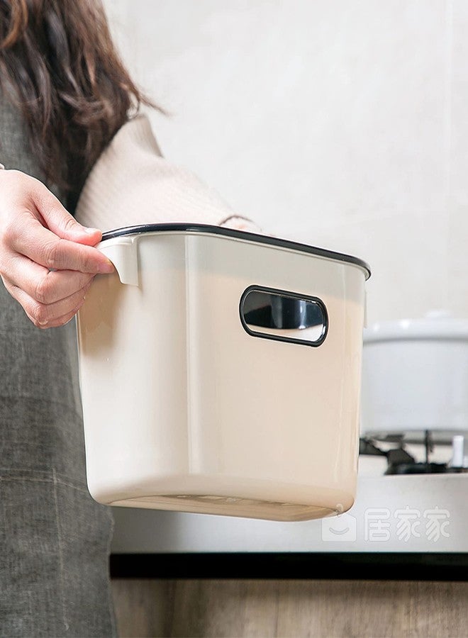 wolpin Plastic Kitchen Dustbin Modern Lightweight Cabinet Door Hanging Garbage Bin For Home/Office Waste Bin With Handle (7 Liters, Beige), Open-Top - Image 4