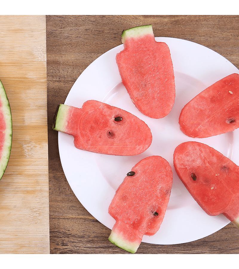 1 Stainless Steel Watermelon Slicer Popsicle Mold Cake Mold Green Handle Easy Use Manual Fruit Slicer Food Grade Party Snack Maker Summer Kitchen Tool - Image 4