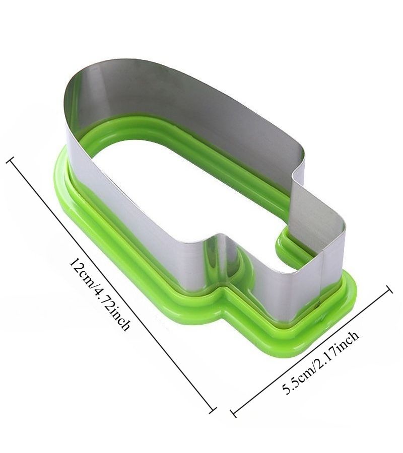 1 Stainless Steel Watermelon Slicer Popsicle Mold Cake Mold Green Handle Easy Use Manual Fruit Slicer Food Grade Party Snack Maker Summer Kitchen Tool - Image 2