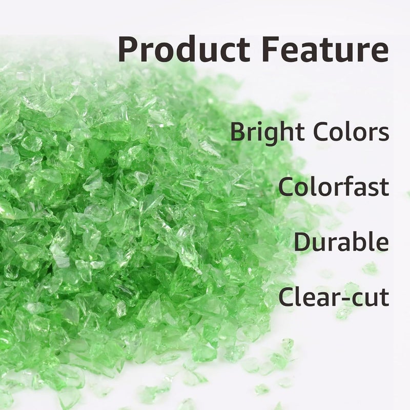 orgner 950g Light Green Crushed Glass: High Luster Shiny Uneven 2-6mm Recycled Glass for Natural Resin, Botanical Crafts, Calming Decor, Garden, DIY. - Image 2