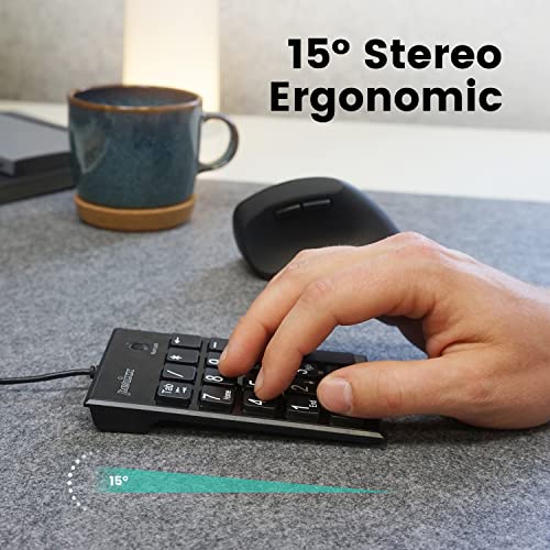 Perixx PPD-202 Wired 19 Keys Slim Numeric Keypad, Big Print Font, Silent Notebook Scissor Key Number Keypad with Tab Key and Num Lock, Black - Image 5