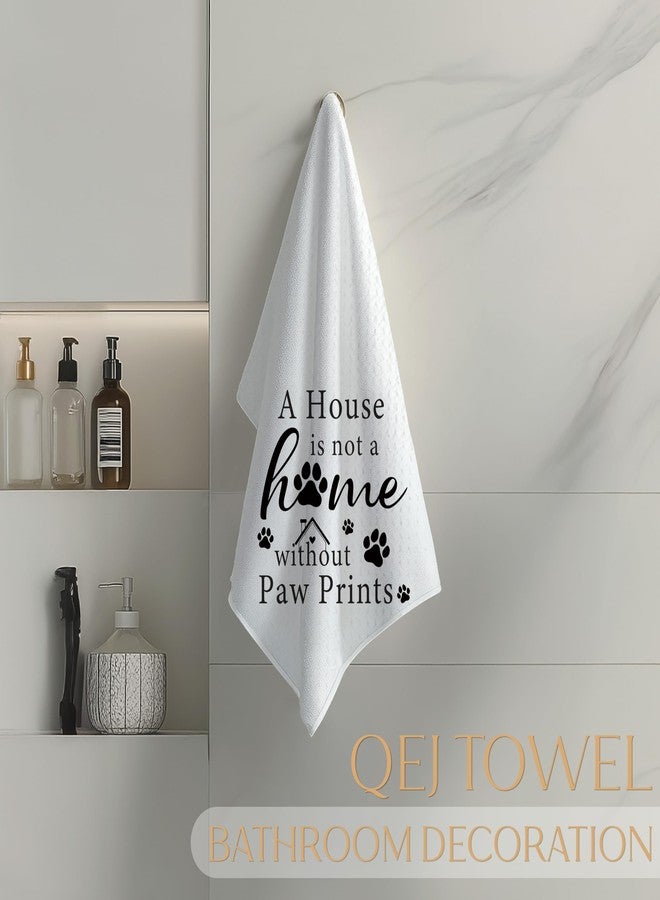 QEJ Dog Lover Gifts Kitchen Dish Towels, Dog Mom Dad Gifts, a House is Not a Home Without Paw Prints Decorative Hand Tea Towels for Bathroom Kitchen, Housewarming Gift, 16x24 Inch - Image 4