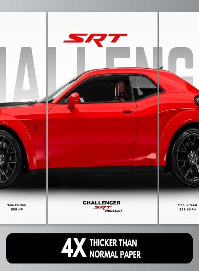 Funk You Store Poster Split Design Car Posters | 3 A3 Sized Cars Poster for Wall | Large Size (89 x 42 cm) Wall Decor | Car Posters for Room | Supercar (Dodge Challenger) (B_039) - Image 4
