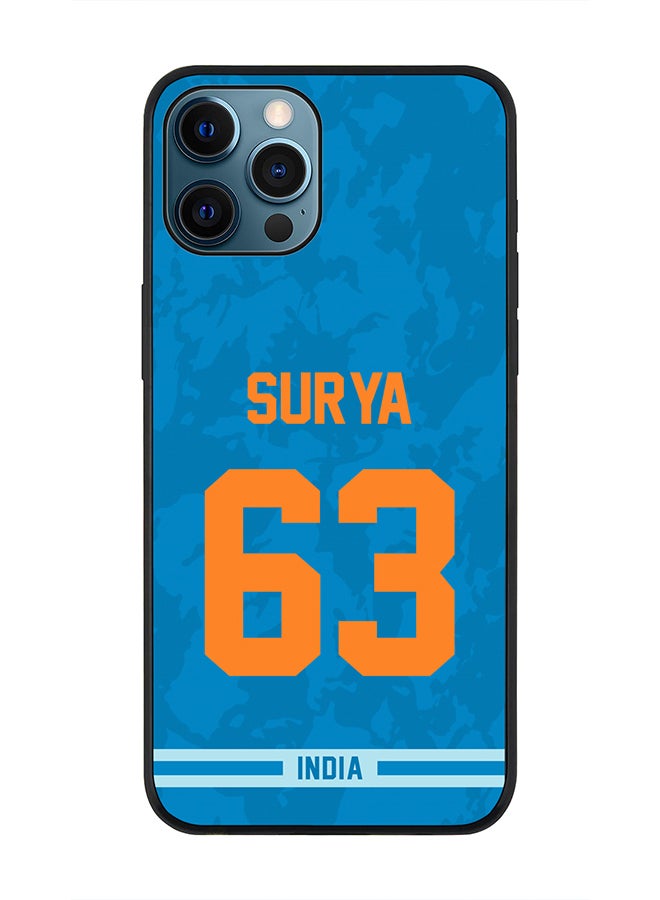 Stylizedd Rugged Black Edge Case iPhone 12 Pro Max, Slim fit Soft Case Flexible Rubber Edges Thin Cover - Player Name - Suryakumar Yadav, Jersey Number- 63 - Image 1