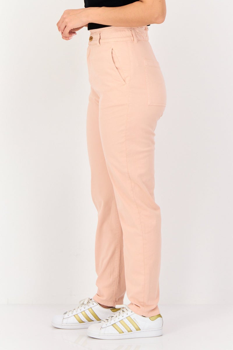 Reiko Women Regular Fit Solid Straight Leg Pants, Dusty Pink - Image 2