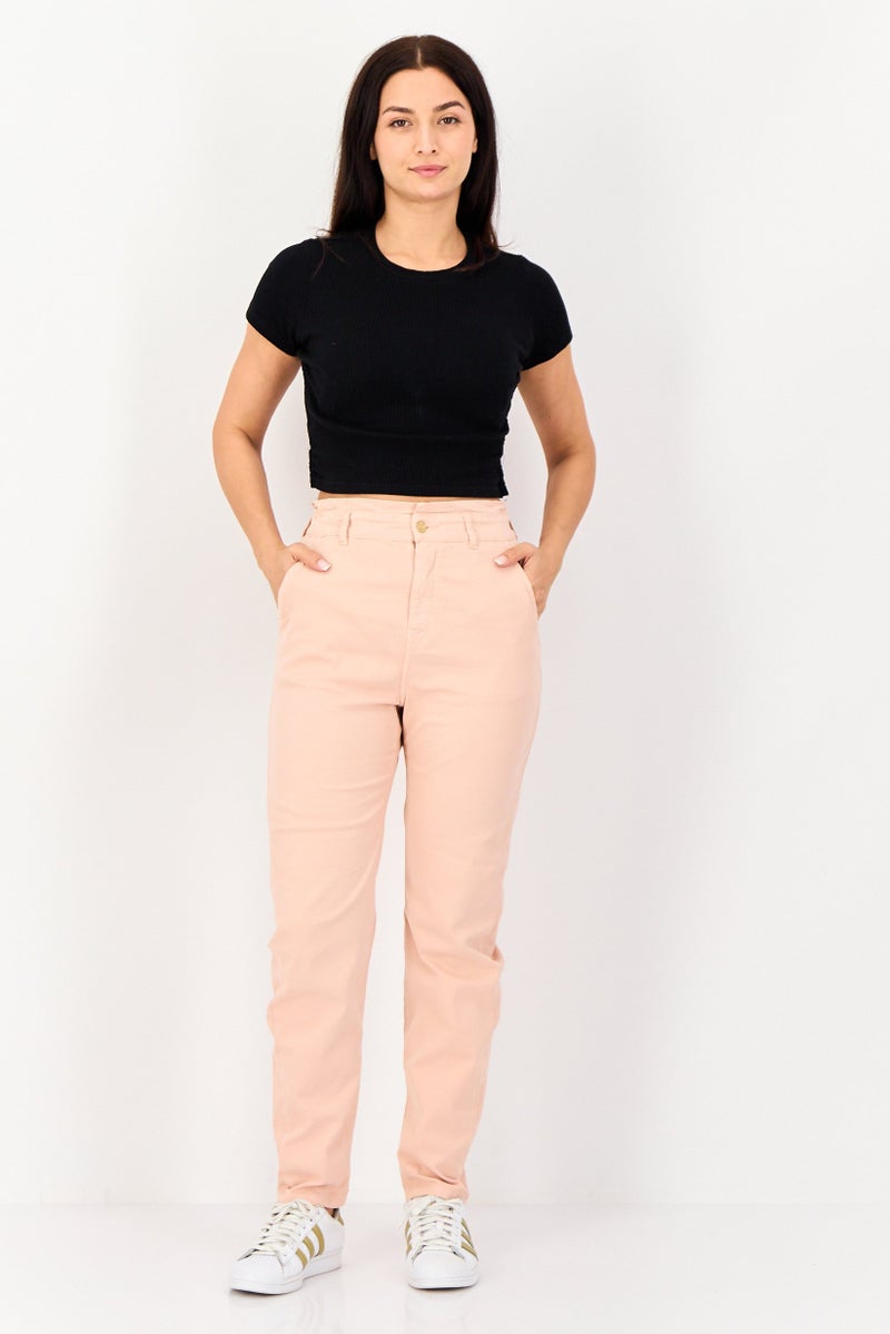 Reiko Women Regular Fit Solid Straight Leg Pants, Dusty Pink - Image 4