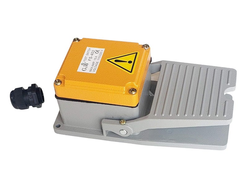 GW Heavy Duty Foot Pedal Switch Momentary AC 15A SPDT NO NC Aluminum Body Hands Free - Image 1