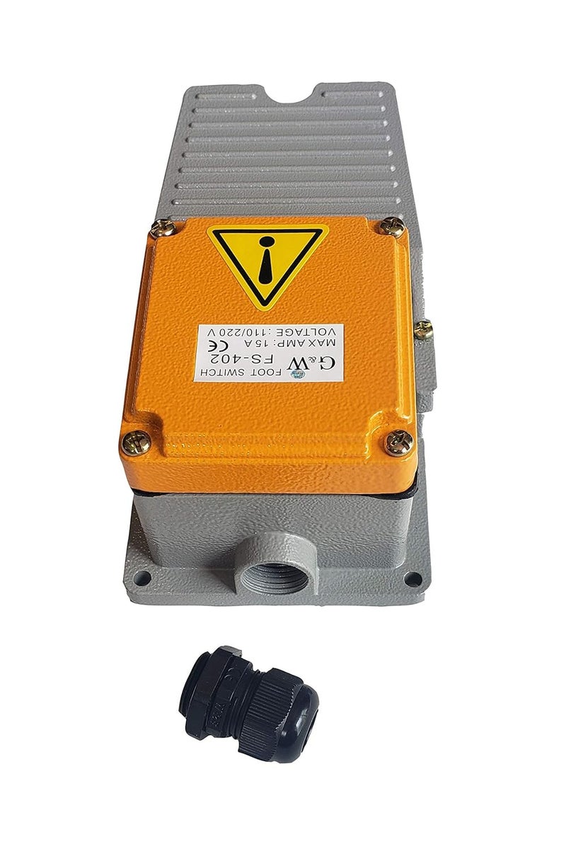 GW Heavy Duty Foot Pedal Switch Momentary AC 15A SPDT NO NC Aluminum Body Hands Free - Image 3