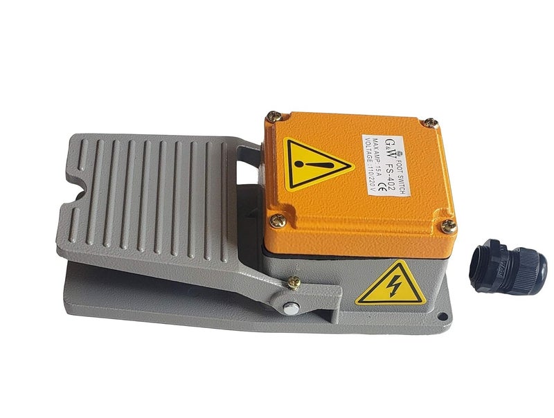 GW Heavy Duty Foot Pedal Switch Momentary AC 15A SPDT NO NC Aluminum Body Hands Free - Image 2