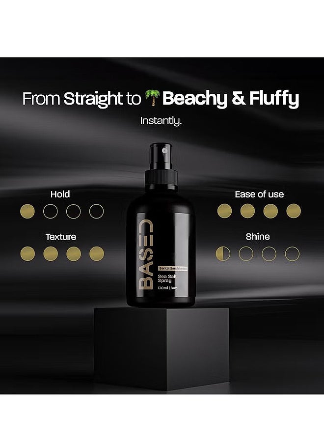 Based BASED BODYWORKS Sea Salt Spray, Natural Finish Sea Salt Spray For Hair, Gives Volume And Texture, Enriched With Seaweed And Vitamin B5, Lightweight And Non-Greasy, Paraben Free, 170ML/6OZ  - Image 5