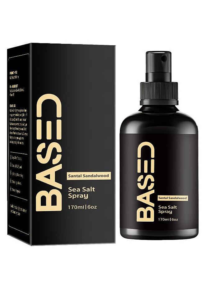 Based BASED BODYWORKS Sea Salt Spray, Natural Finish Sea Salt Spray For Hair, Gives Volume And Texture, Enriched With Seaweed And Vitamin B5, Lightweight And Non-Greasy, Paraben Free, 170ML/6OZ  - Image 1