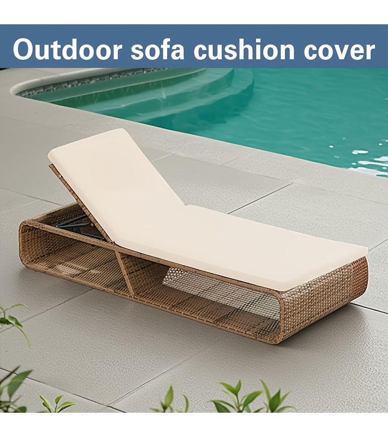 1pc 8 Navy Blue Stretchy Y Fiber Fabric Outdoor Lounge Chair Sofa Cover Cushion Protector - Image 4