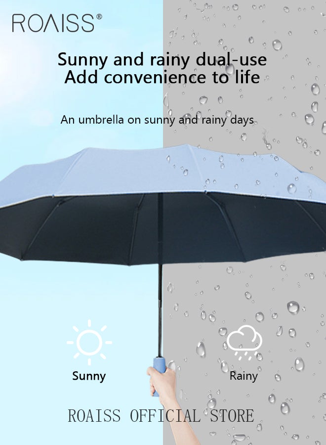 roaiss Unisex Full Automatic Umbrella Rain and Shine Dual Use Large Reinforced Thickened Portable Arc Umbrella for UV Protection Strong Rain Resistant and Windproof Parasol  - Image 2