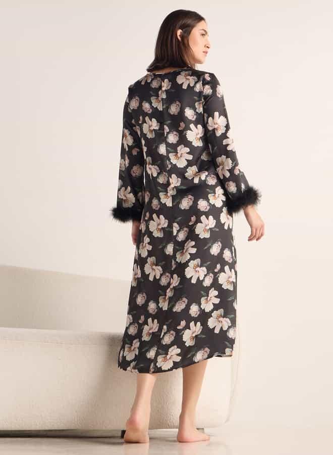 Splash FAV Floral Print Satin Night Dress - Image 4