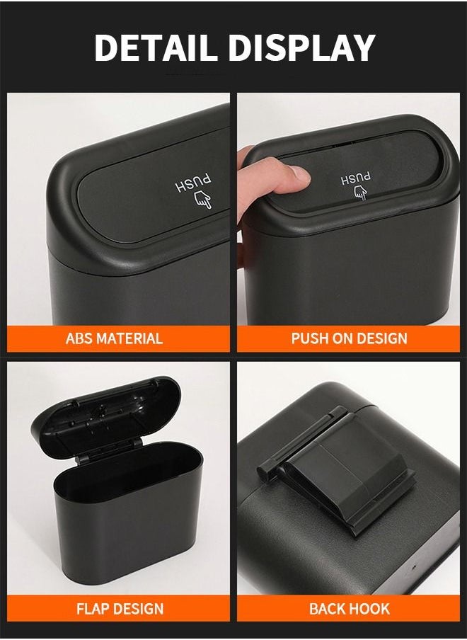 GROIC - 2pcs Car Trash Can with Lid,Mini Auto Dustbin Garbage Organizer with Two Roll Plastic Trash Bag, Automotive Garbage Container Bin for Vehicle, Home, Office,Vehicle Accessories - Image 1