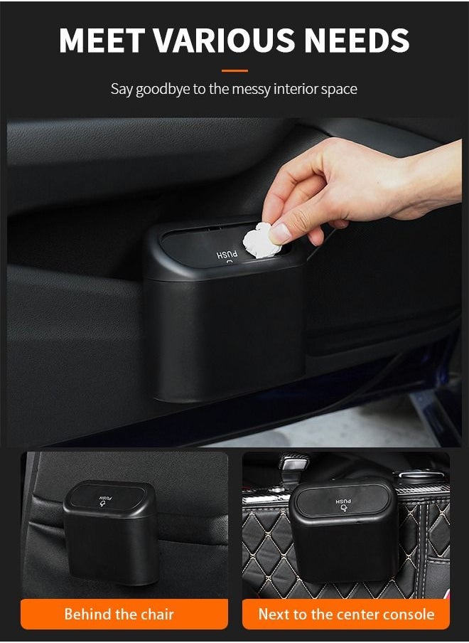 GROIC - 2pcs Car Trash Can with Lid,Mini Auto Dustbin Garbage Organizer with Two Roll Plastic Trash Bag, Automotive Garbage Container Bin for Vehicle, Home, Office,Vehicle Accessories - Image 1