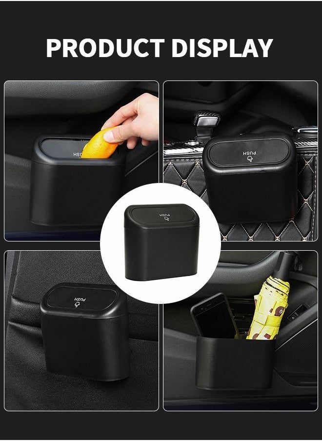 GROIC - 2pcs Car Trash Can with Lid,Mini Auto Dustbin Garbage Organizer with Two Roll Plastic Trash Bag, Automotive Garbage Container Bin for Vehicle, Home, Office,Vehicle Accessories - Image 1