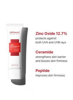 Cell Fusion C Cell Fusion C Laser Sunscreen SPF 50, Korean Sunscreen for Sensitive, Acne-prone Skin, Ceramide & Collagen, Lightweight & Non-Greasy, Water Resistant, 50ml / 1.69 fl. Oz  - Image 2