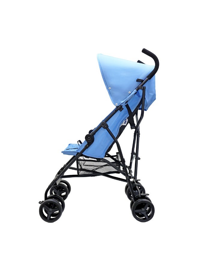 Nurtur Leo Travel Lightweight Stroller Pro – Compact Fold, Adjustable and removable Sun Canopy, Portable Buggy for Toddlers 6-36 Months, Easy Fold, Shopping Basket, 5 point Harness, Padded seat & Backrest, Swivel front wheels with lock  - Blue - Image 2