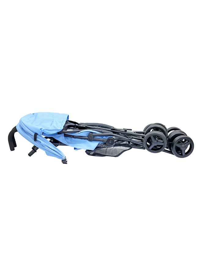 Nurtur Leo Travel Lightweight Stroller Pro – Compact Fold, Adjustable and removable Sun Canopy, Portable Buggy for Toddlers 6-36 Months, Easy Fold, Shopping Basket, 5 point Harness, Padded seat & Backrest, Swivel front wheels with lock  - Blue - Image 3
