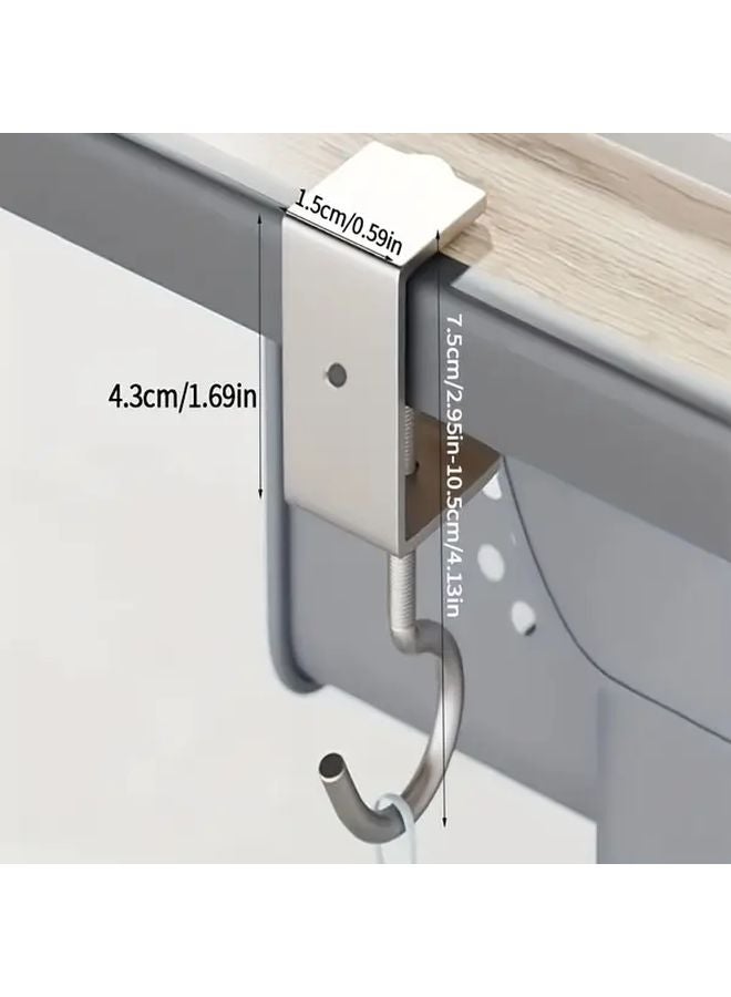 4 Pcs Adjustable Desktop Hook Universal Utility Desk Hook Punch Free Portable For School Bag Headphones - Image 4