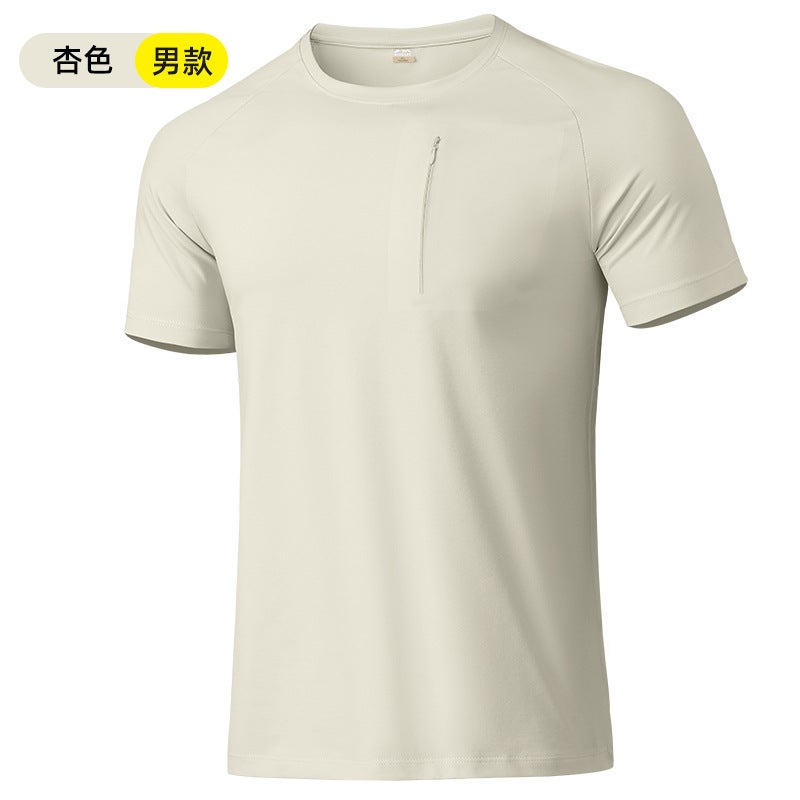 Outdoor Quick-Drying T-Shirt Men'S Sports Short-Sleeved Breathable Sweat-Absorbent Women'S Summer Casual Running Round Neck Large Size Ice Silk Top - Image 1