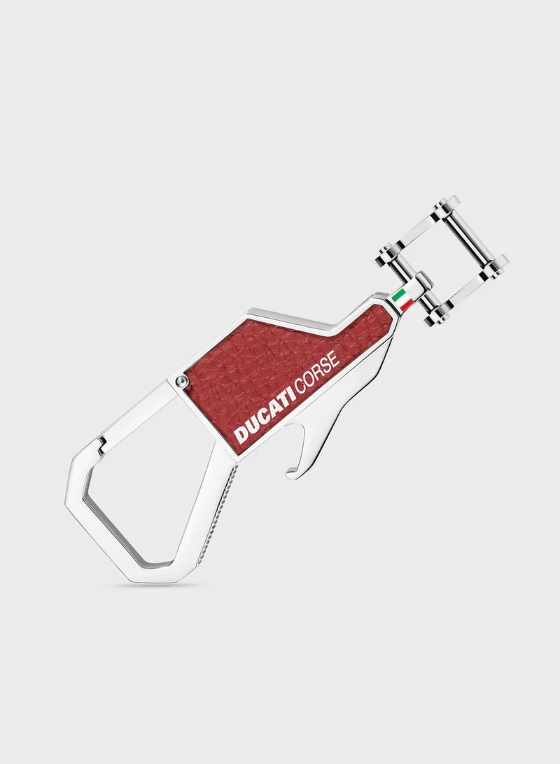 Ducati Tifoso Silver & Red Keyring