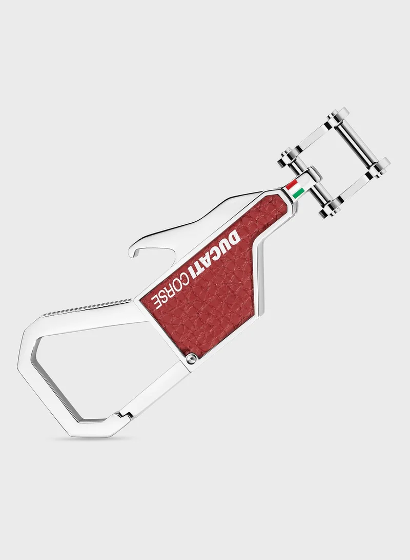 Ducati Tifoso Silver & Red Keyring