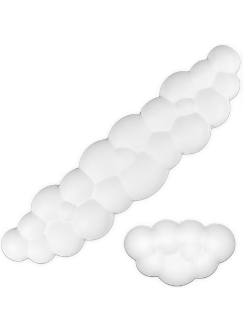 Rock Pow Keyboard Wrist Rest Set Cute Cloud Shape Wrist Rest Support for Mouse Keyboard Computer Elbow Pad Arm Rest Mouse Wrist Cushion Ergonomic Design for Typing Comfortably - Image 1