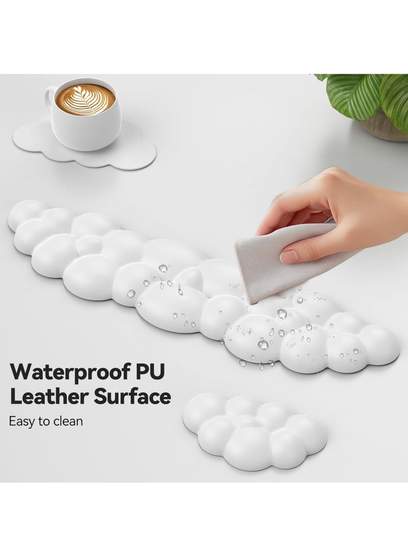 Rock Pow Keyboard Wrist Rest Set Cute Cloud Shape Wrist Rest Support for Mouse Keyboard Computer Elbow Pad Arm Rest Mouse Wrist Cushion Ergonomic Design for Typing Comfortably - Image 5