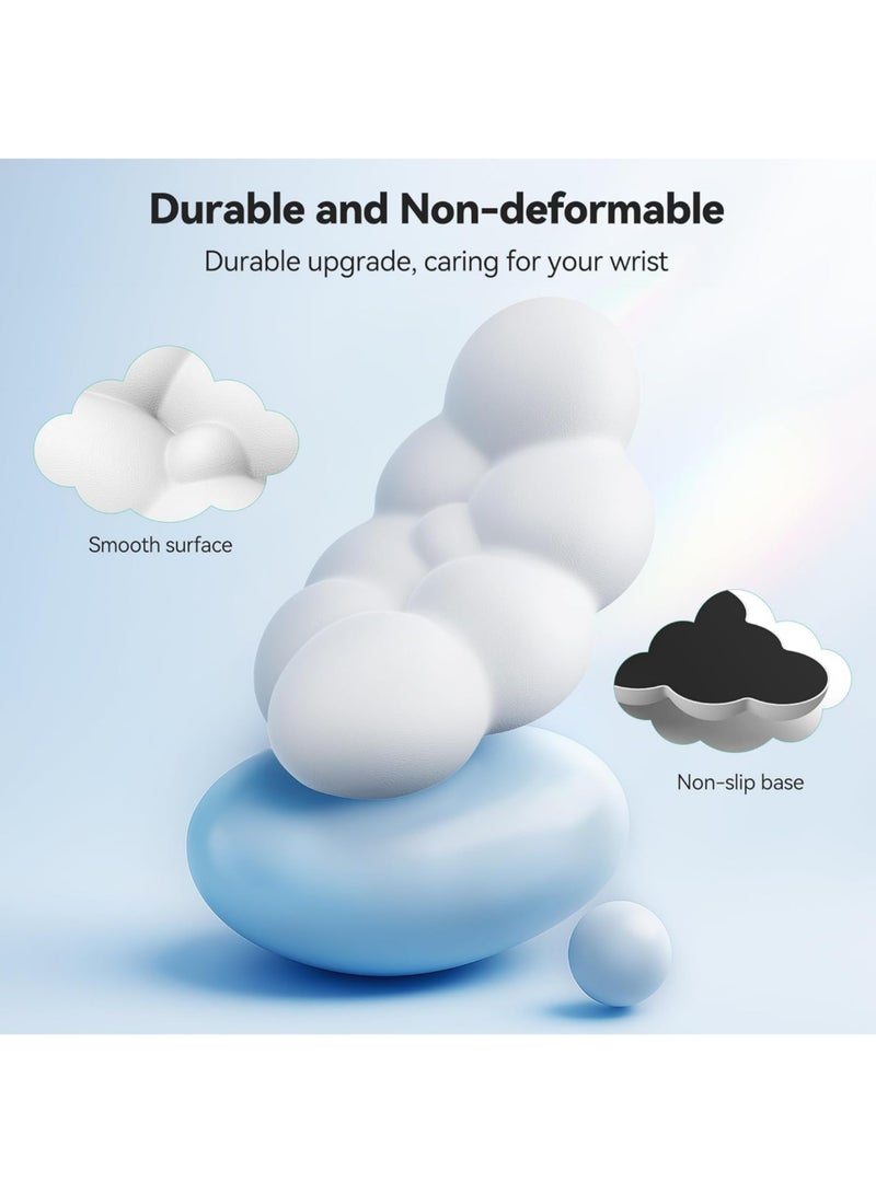 Rock Pow Keyboard Wrist Rest Set Cute Cloud Shape Wrist Rest Support for Mouse Keyboard Computer Elbow Pad Arm Rest Mouse Wrist Cushion Ergonomic Design for Typing Comfortably - Image 4