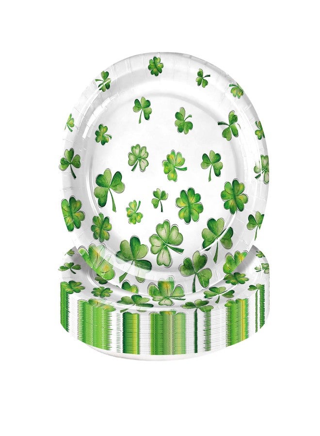 25 Pcs Green Shamrock Paper Plates, 12 Inch Oval Disposable Dinner Plates, Heavy Duty Grease Resistant Party Plates for Earth Day, Spring Picnic, Garden Party, Classroom Events - Image 1