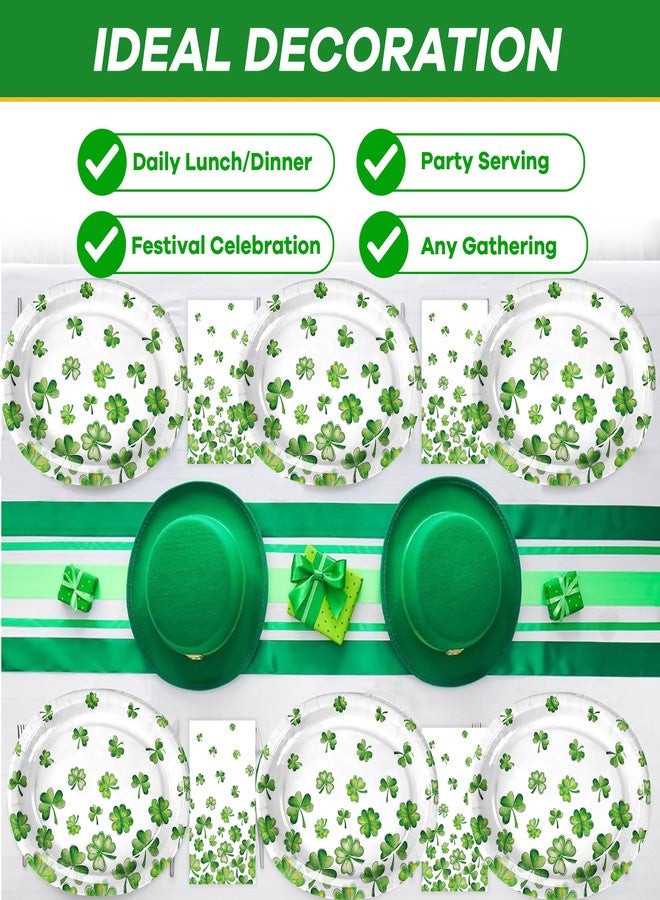 25 Pcs Green Shamrock Paper Plates, 12 Inch Oval Disposable Dinner Plates, Heavy Duty Grease Resistant Party Plates for Earth Day, Spring Picnic, Garden Party, Classroom Events - Image 4