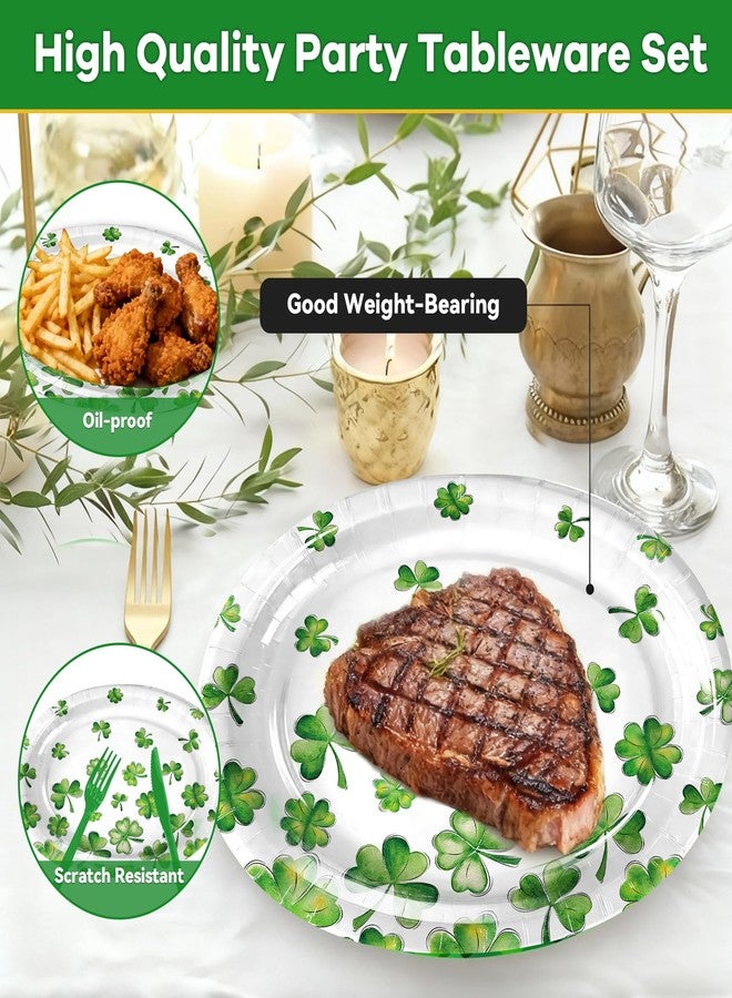 25 Pcs Green Shamrock Paper Plates, 12 Inch Oval Disposable Dinner Plates, Heavy Duty Grease Resistant Party Plates for Earth Day, Spring Picnic, Garden Party, Classroom Events - Image 5
