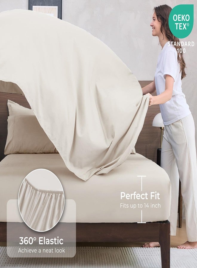 HEVUMYI Beige Tan Full Comforter Set - 7-Piece All Season Bed in a Bag Full, Ultra Soft Bedding Set with Comforter, Flat Sheet, Fitted Sheet, Pillowcases, Pillow Shams, Beige Tan - Image 5