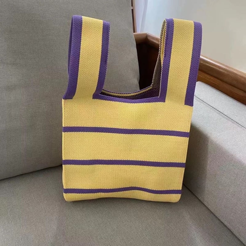 Japanese And Korean Vest Bag Vest Bag Casual Knitted Handbag Handbag Handbag Label - Image 4
