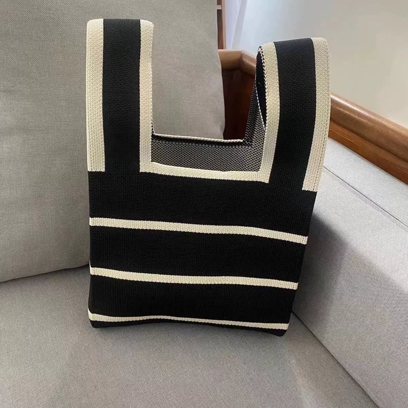 Japanese And Korean Vest Bag Vest Bag Casual Knitted Handbag Handbag Handbag Label - Image 5