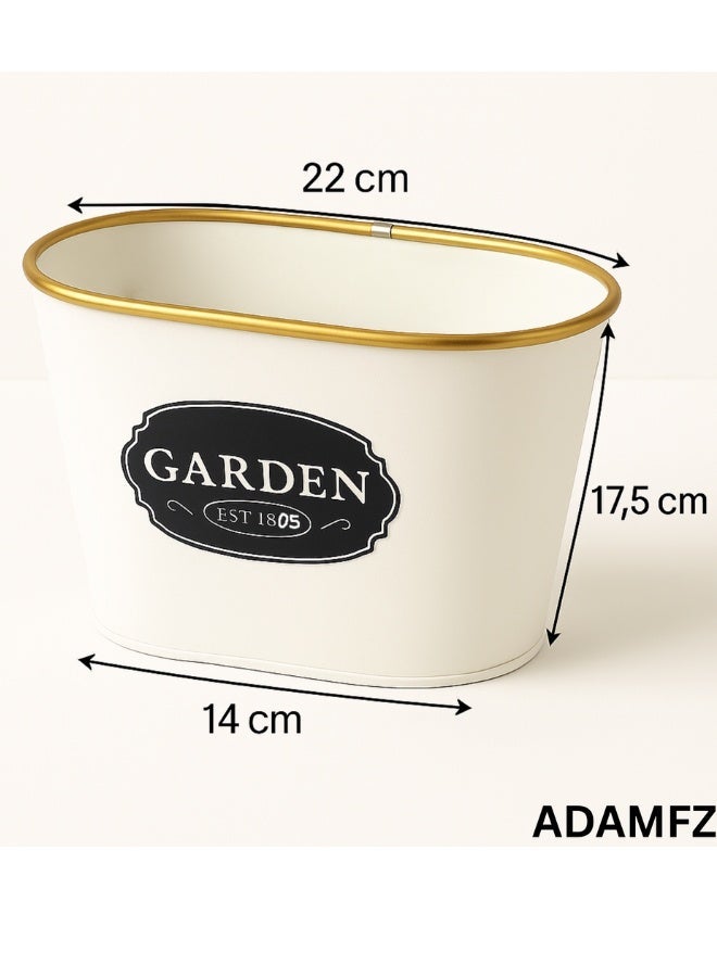 Garden Premium White Oval Planter Pot – 22x14x17.5 cm Decorative Plastic Flower Pot for Indoor & Outdoor Plants, Herbs, Succulents & Home Garden Décor - Image 2