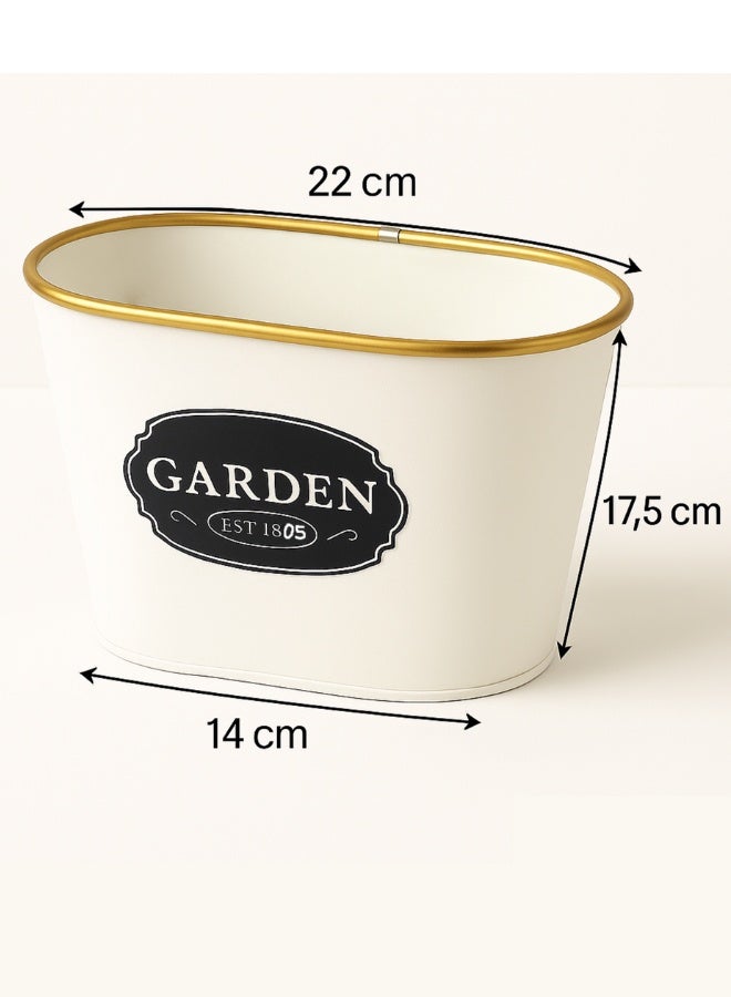 Garden Premium White Oval Planter Pot – 22x14x17.5 cm Decorative Plastic Flower Pot for Indoor & Outdoor Plants, Herbs, Succulents & Home Garden Décor - Image 3
