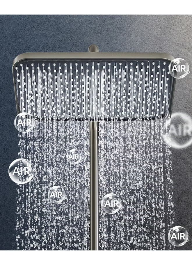 Generic Shower System Thermostatic, 4-Function Piano Key Wall-Mounted Shower Set, with 12" Shower Head, 3 Function Hand Shower, Bath Mixers and Bidet Sprayers Brass Body（Black）  - Image 4
