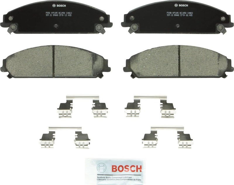 BOSCH BC1058 QuietCast Premium Ceramic Disc Brake Pad Set - Front for Select Chrysler and Dodge Models