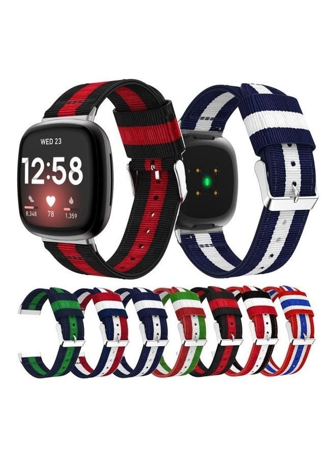 NIBEMINENT Nylon Replacement Strap Watchband For Fitbit Versa 3 Red - Image 5
