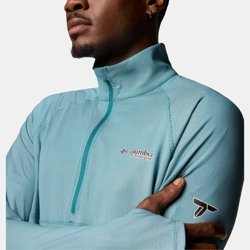Columbia Green Men's Summit Valley Half-Zip Hiking Top for Men | Best Price UAE