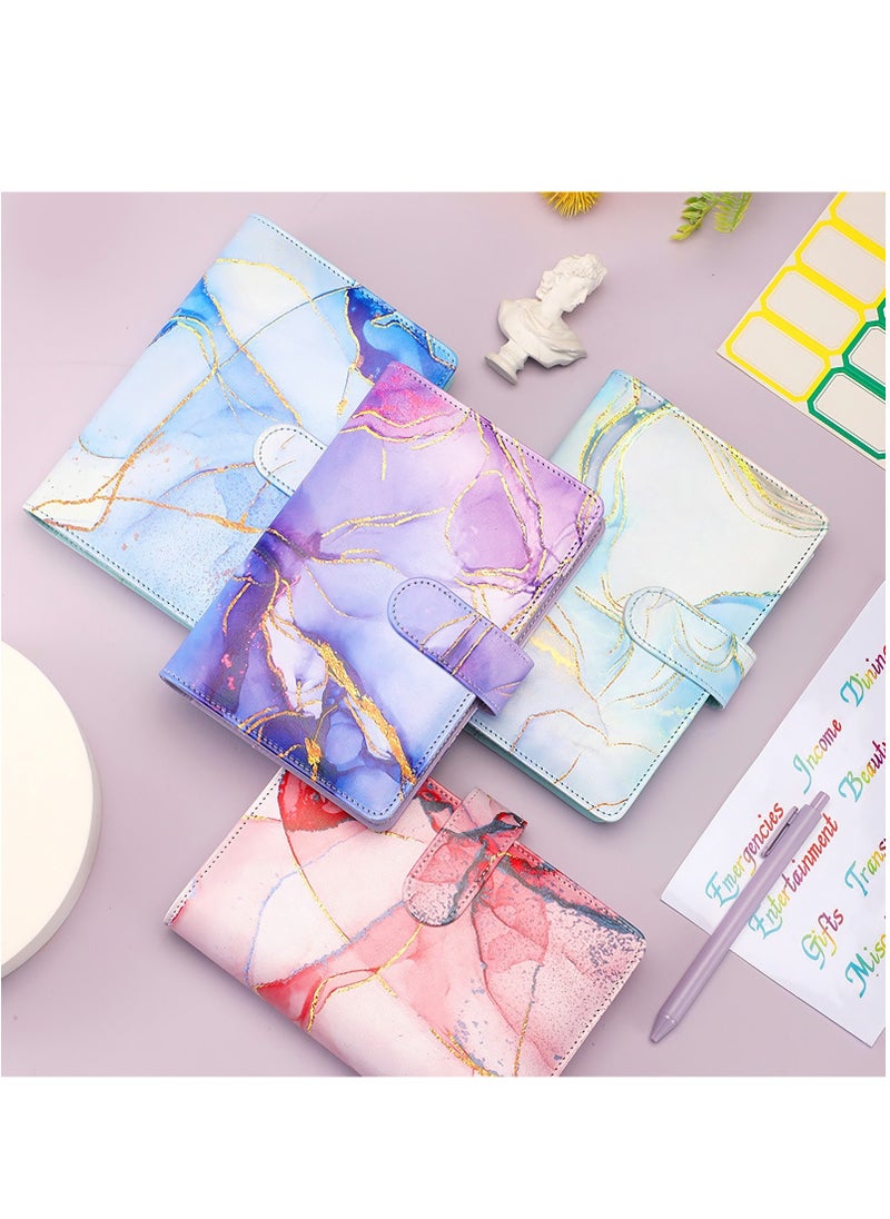 SYOSI - A6 PU Leather Budget Binder Planner Budget Binder with Zipper Envelope Budget Binder with 12 Pieces Clear Zipper Envelope 12 Pieces Budget Sheet Cash Envelope for Budgeting Save Money - Image 1
