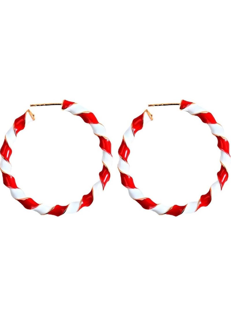 FOLAI Women's Christmas Teardrop Earrings – Red, White & Green Holiday Accessories, Festive Drop Earrings, Perfect Christmas Jewelry Gift - Image 1