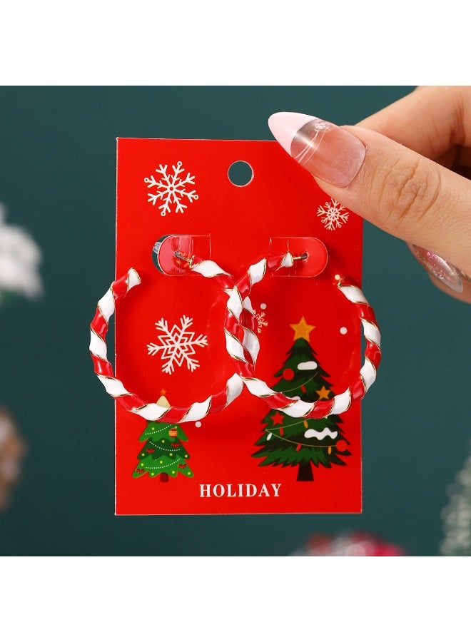 FOLAI Women's Christmas Teardrop Earrings – Red, White & Green Holiday Accessories, Festive Drop Earrings, Perfect Christmas Jewelry Gift - Image 2